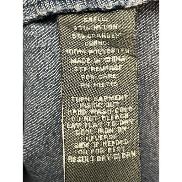 Go Fish Denim Dress Womens 8 Blue Stretch Jean Button Front Sleeveless Smocked - Picture 5 of 8